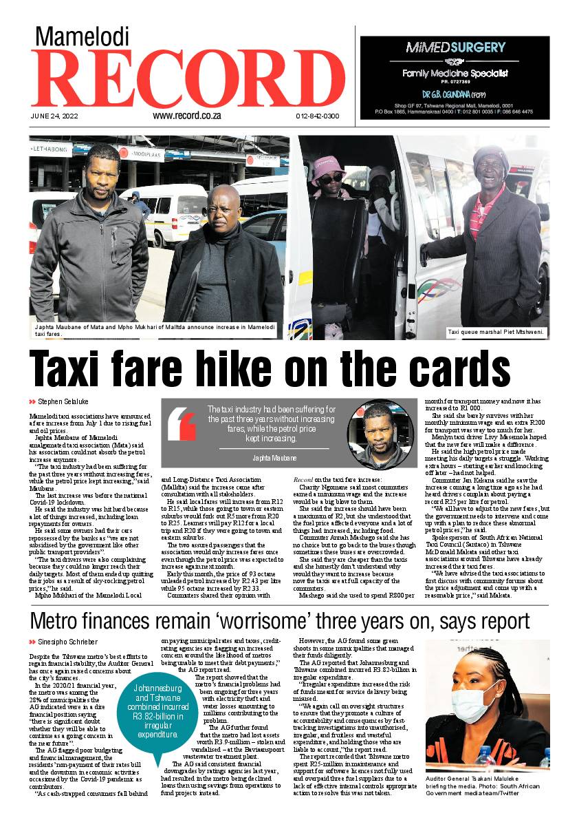 Rekord Mamelodi 24 June 2022 page 1