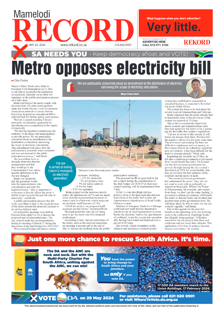 Rekord Mamelodi 24 May 2024 page 1