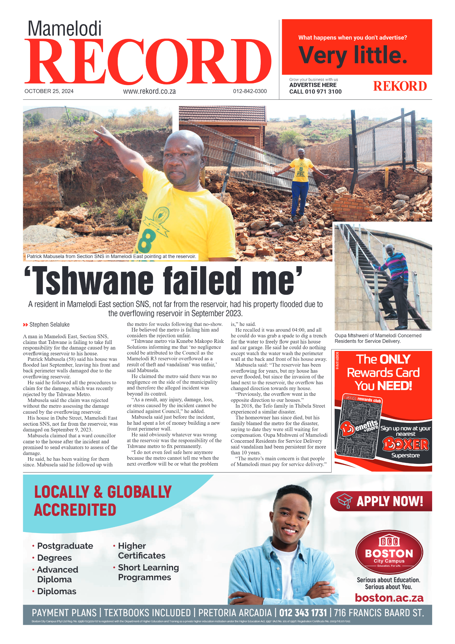 Rekord Mamelodi 25 October 2024 page 1
