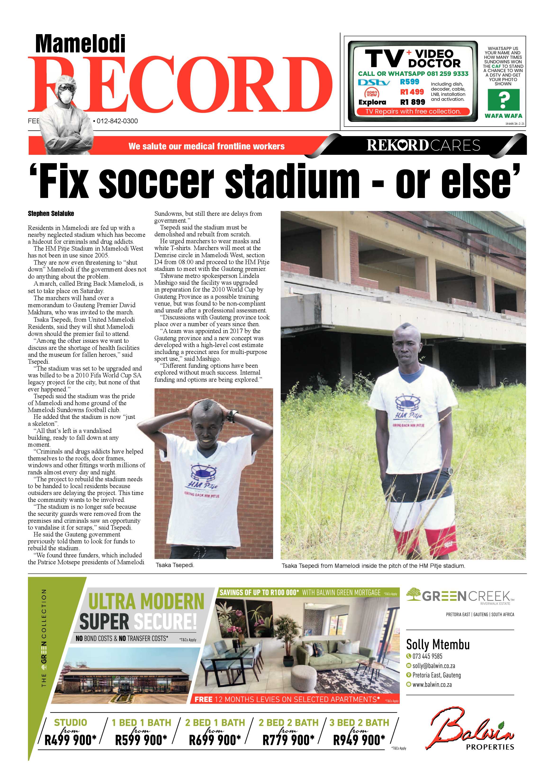 Rekord Mamelodi 26 February 2021 page 1