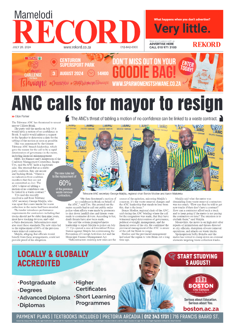 Rekord Mamelodi 26 July 2024 page 1