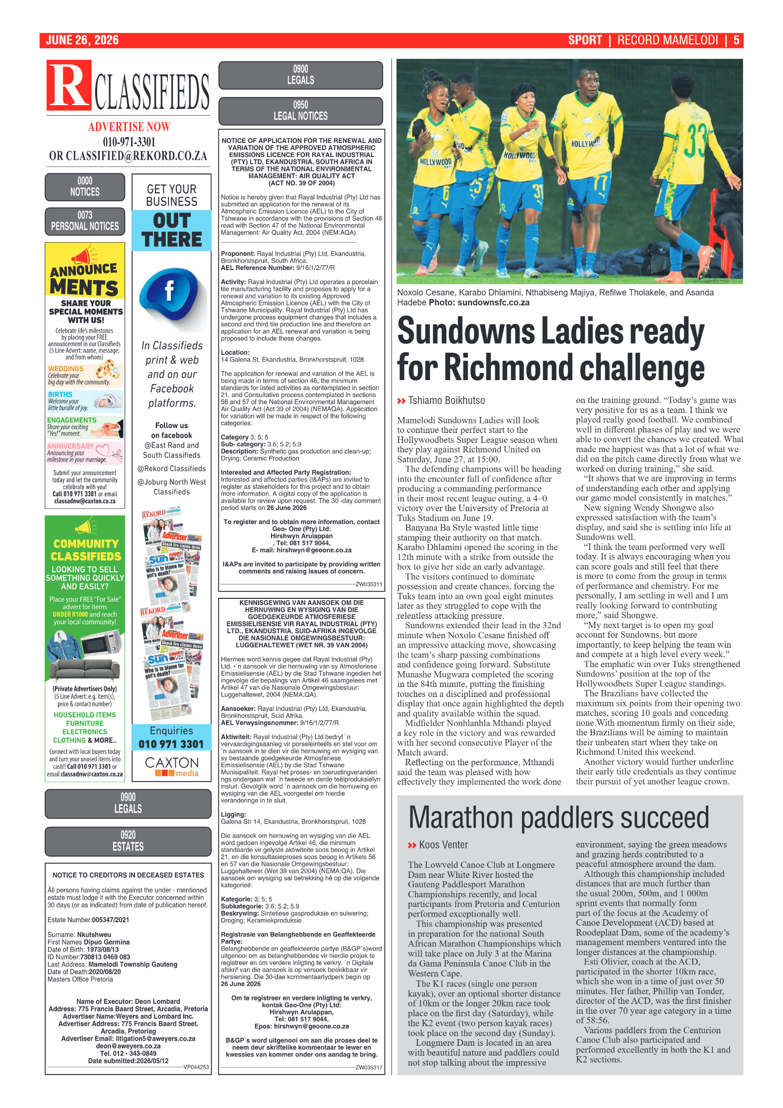 Rekord Mamelodi 26 June 2026 page 7