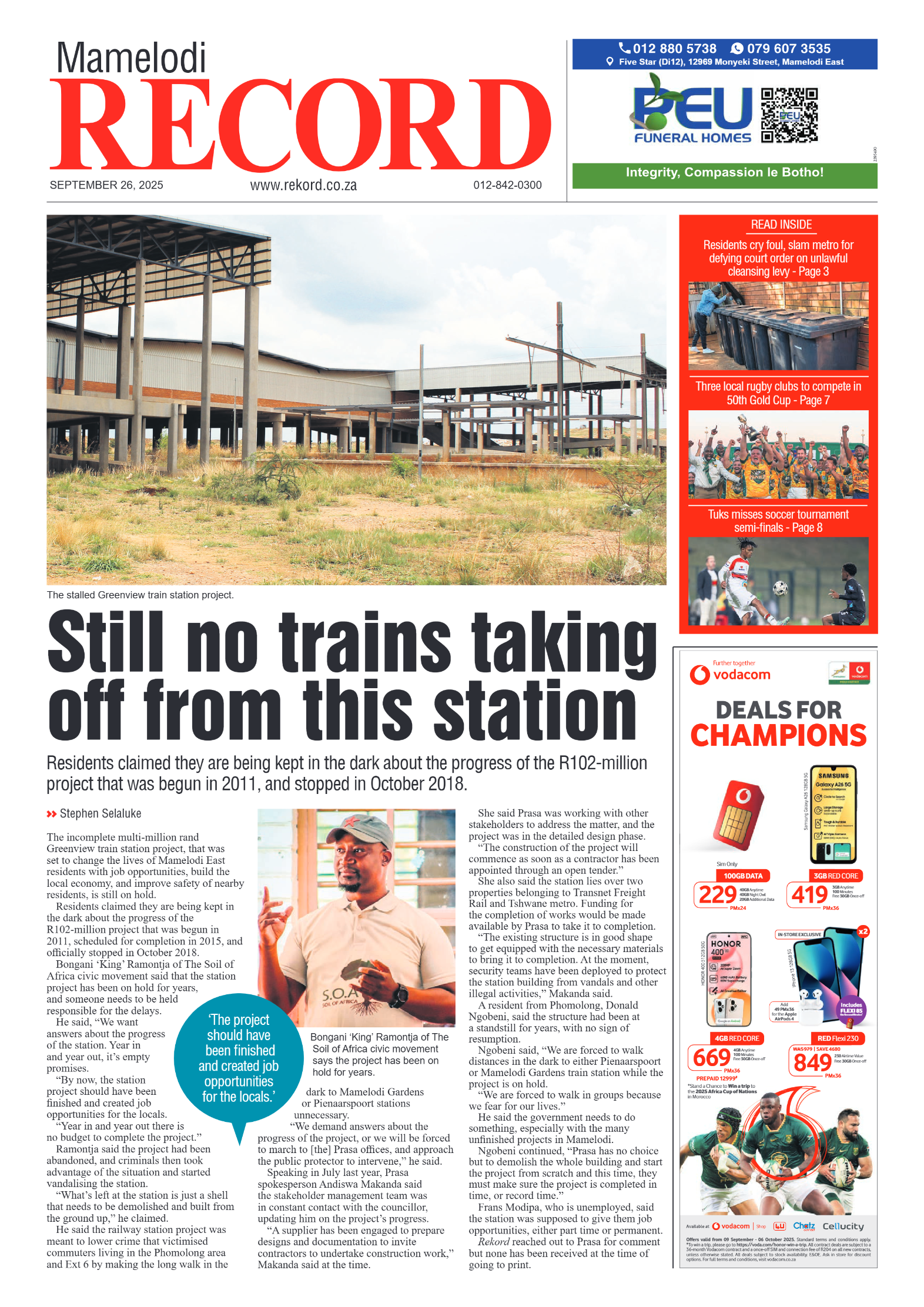 Rekord Mamelodi 26 September 2025 page 1
