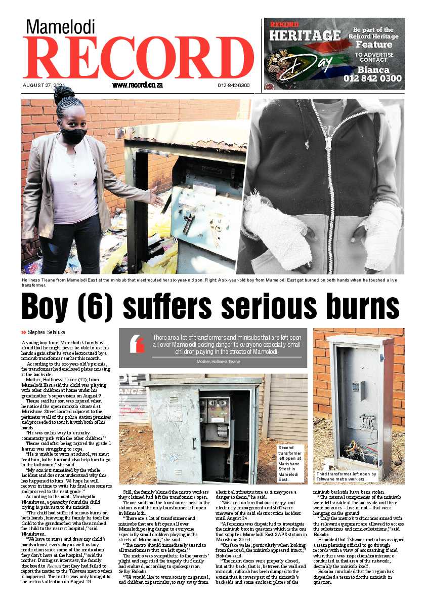 Rekord Mamelodi 27 August 2021 page 1
