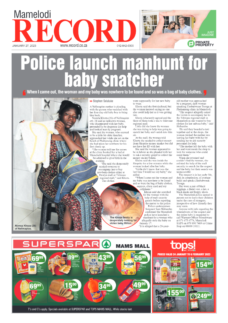 Rekord Mamelodi 27 January 2023 page 1