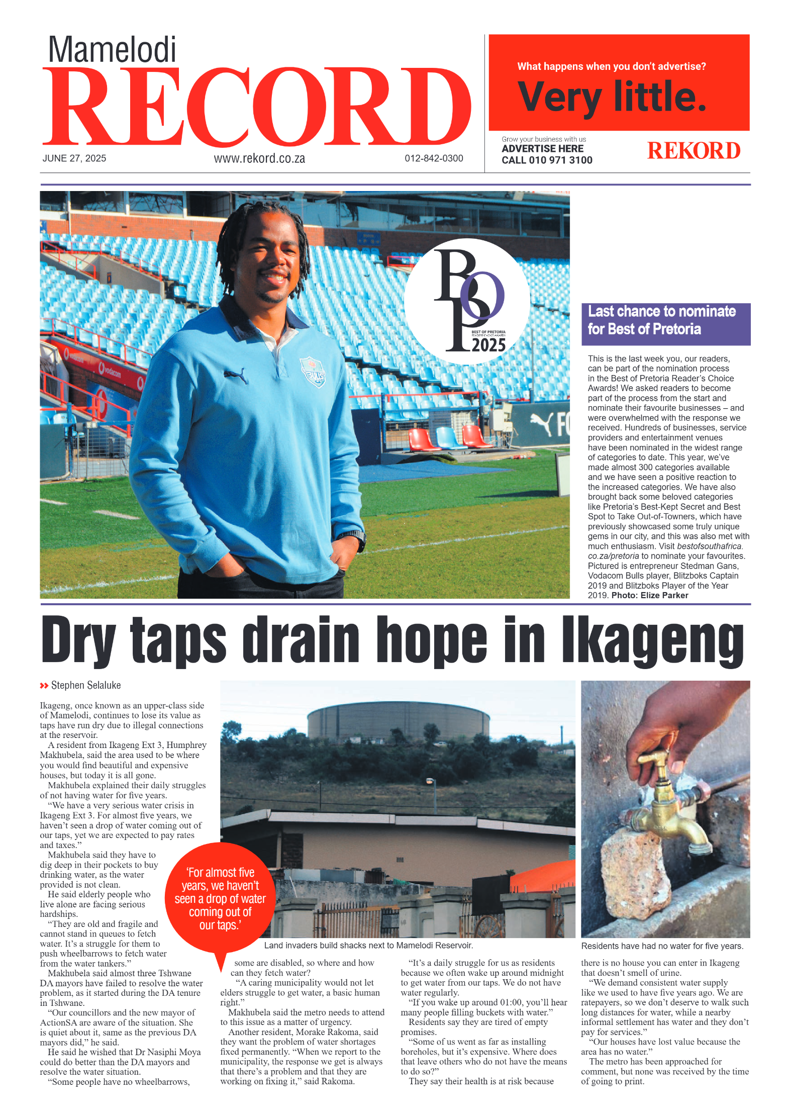 Rekord Mamelodi 27 June 2025 page 1