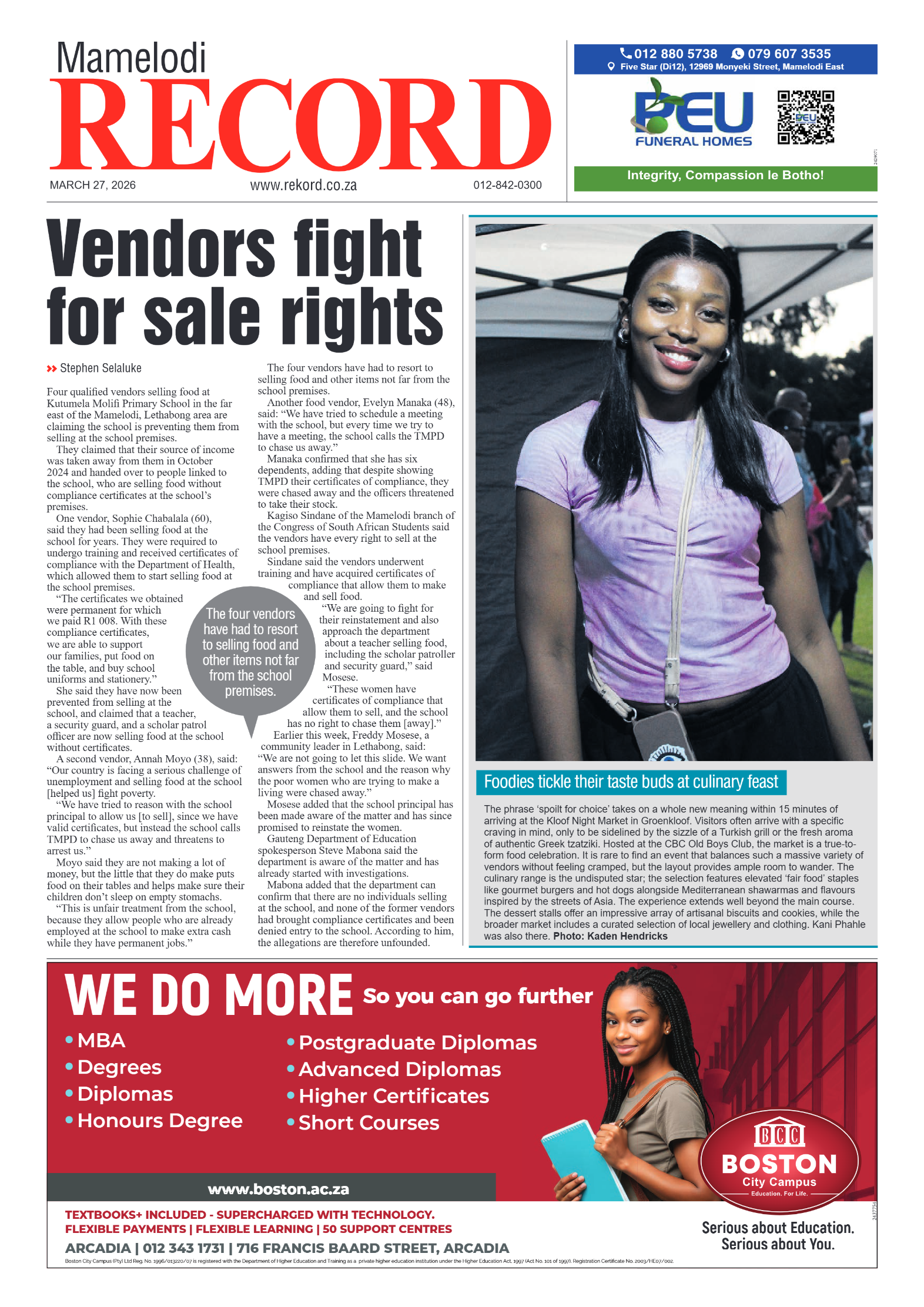 Rekord Mamelodi 27 March 2026 page 1