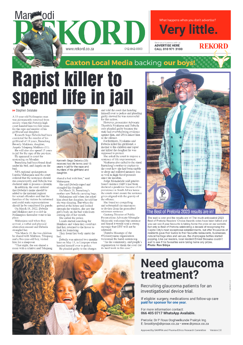 Rekord Mamelodi 27 October 2023 page 1