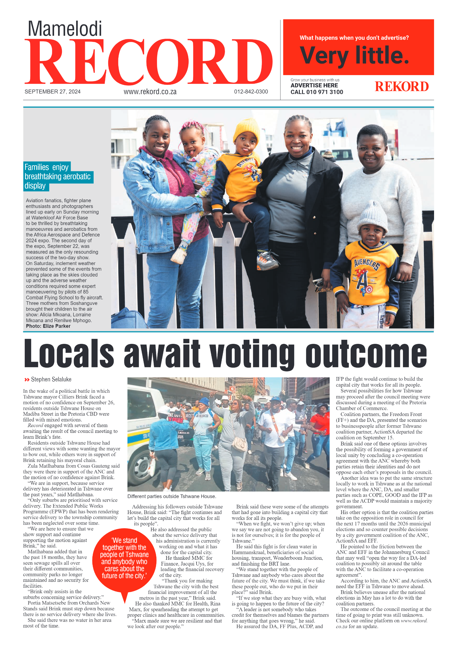 Rekord Mamelodi 27 September 2024 page 1