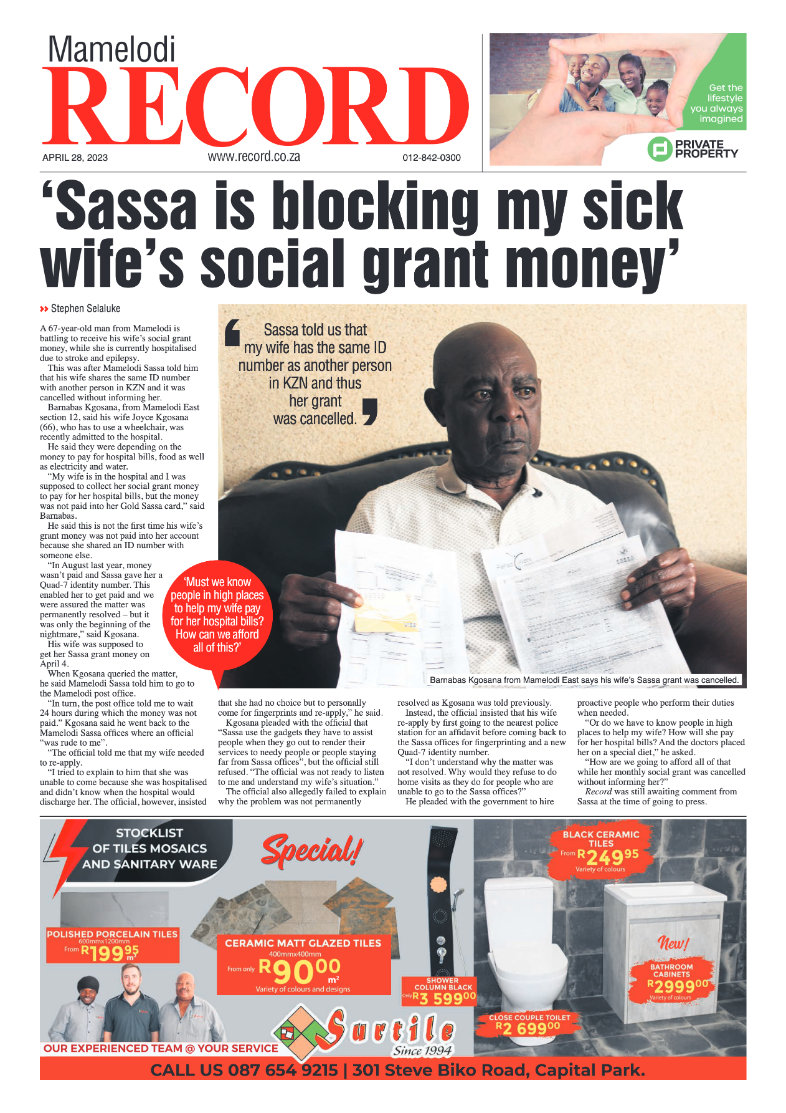 Rekord Mamelodi 28 April 2023 page 1