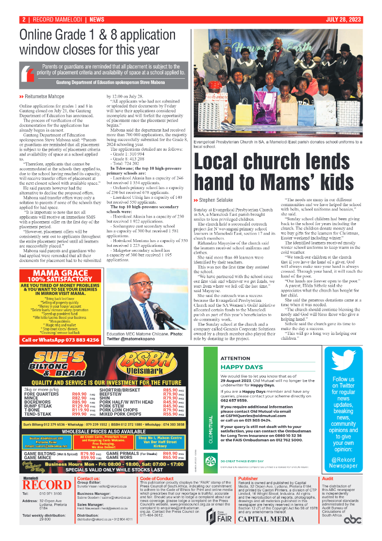 Rekord Mamelodi 28 July 2023 page 2