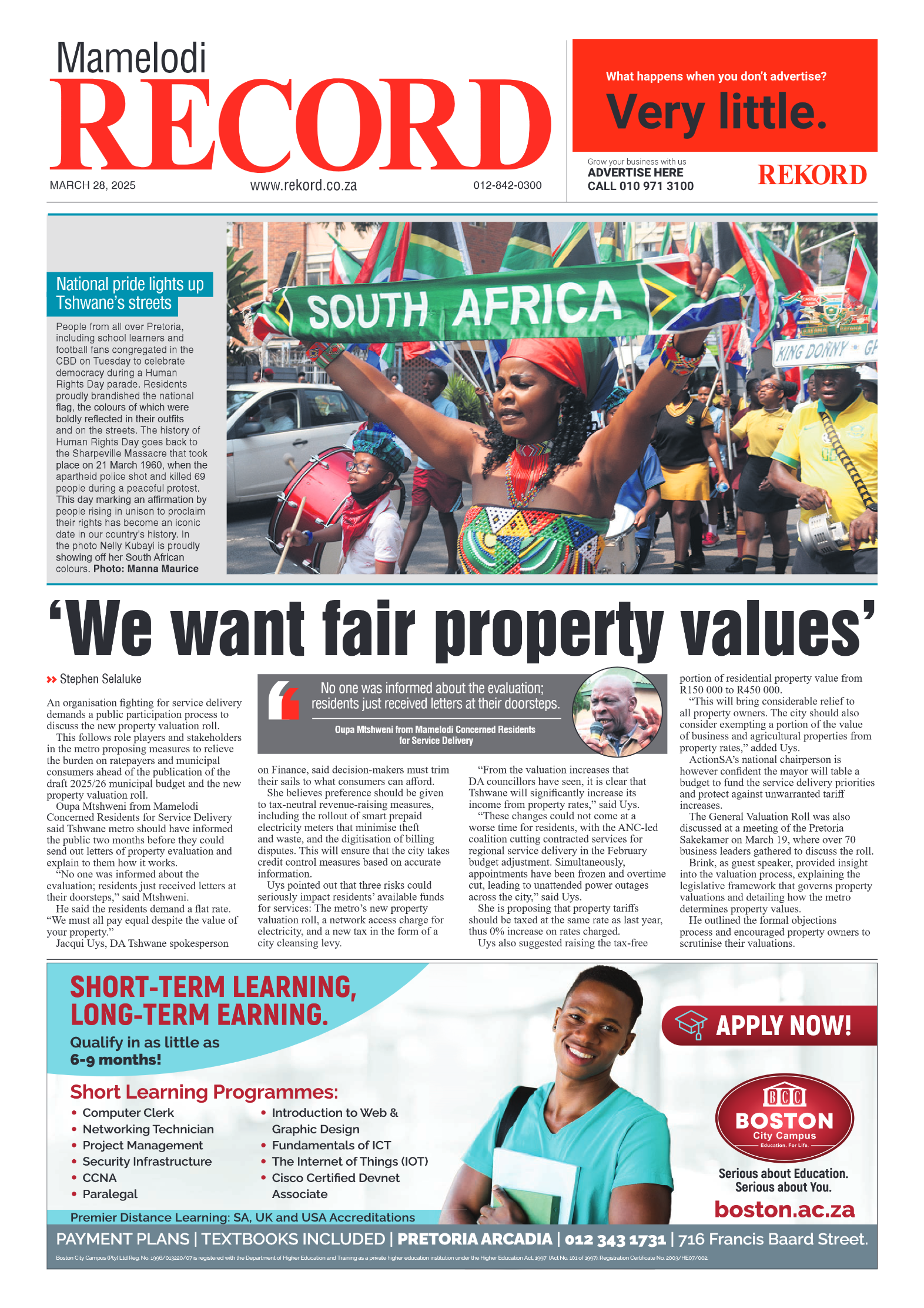 Rekord Mamelodi 28 March 2025 page 1
