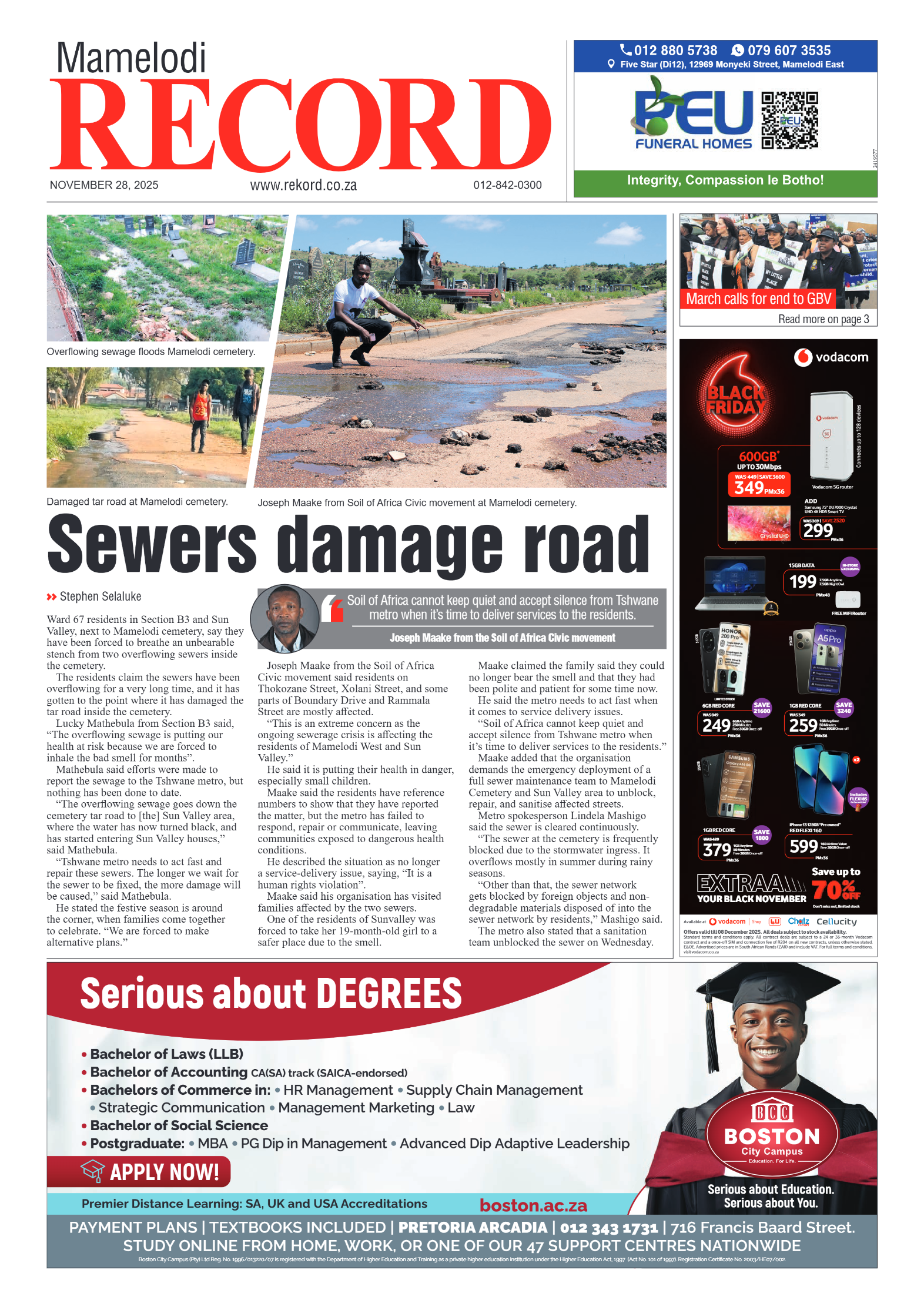 Rekord Mamelodi 28 November 2025 page 1