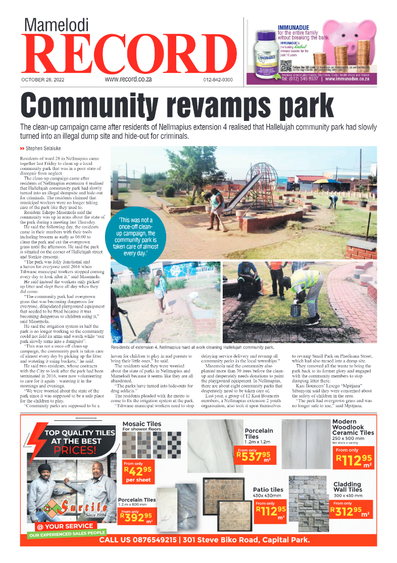 Rekord Mamelodi  28 October 2022 page 1