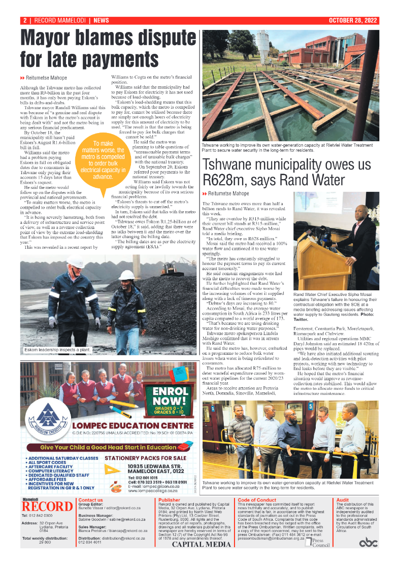 Rekord Mamelodi  28 October 2022 page 2