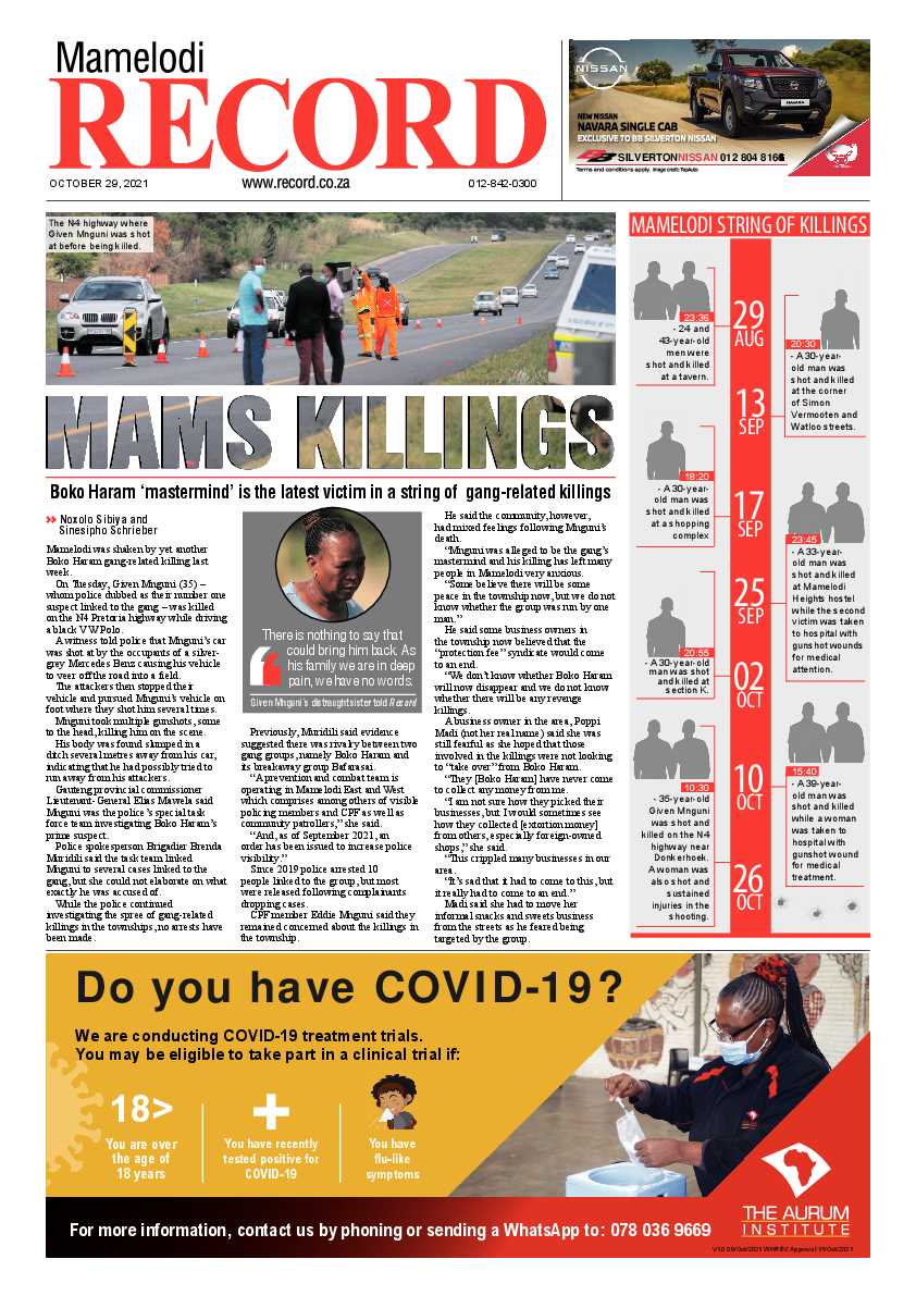 Rekord Mamelodi 29 October 2021 page 1