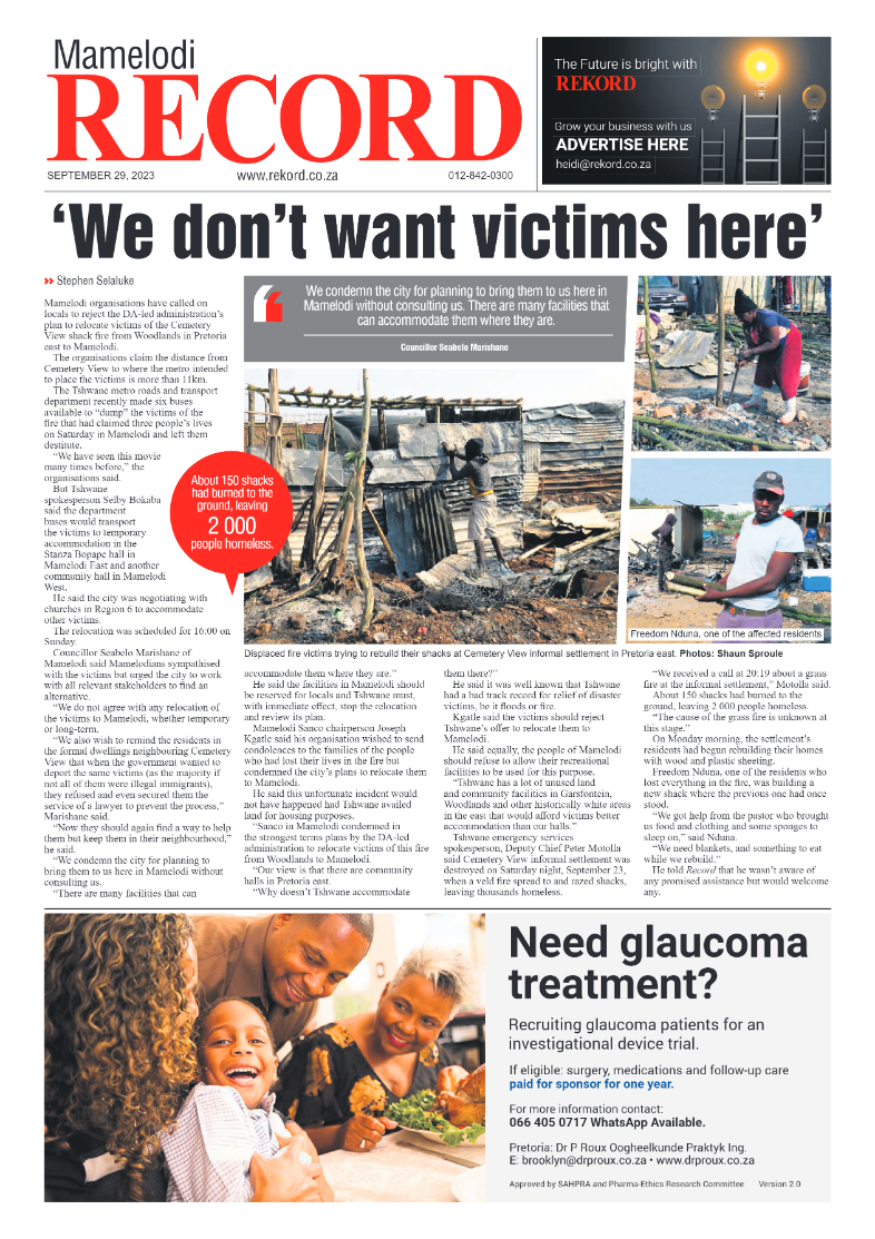 Rekord Mamelodi 29 September 2023 page 1