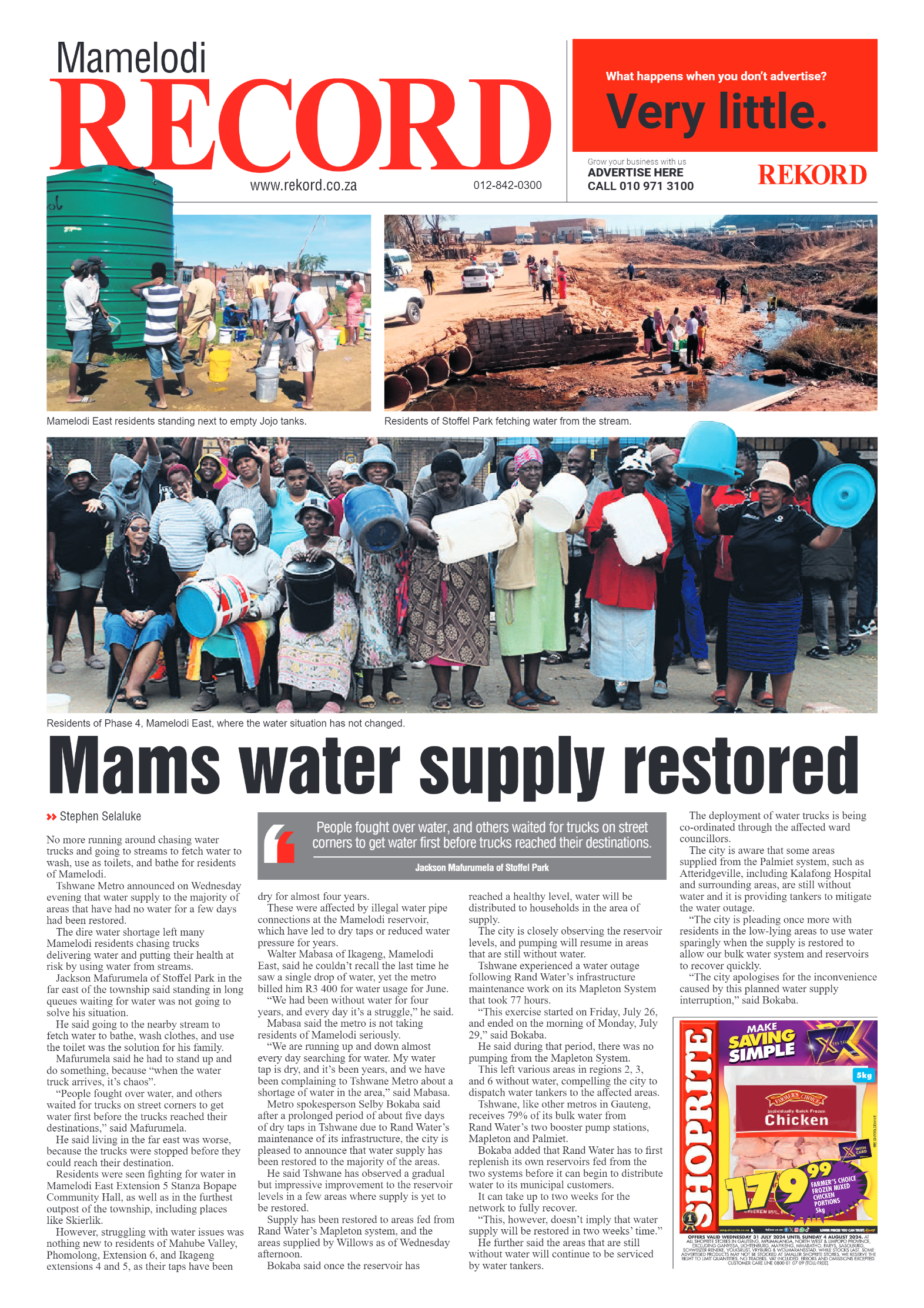 Rekord Mamelodi 2 August 2024 page 1
