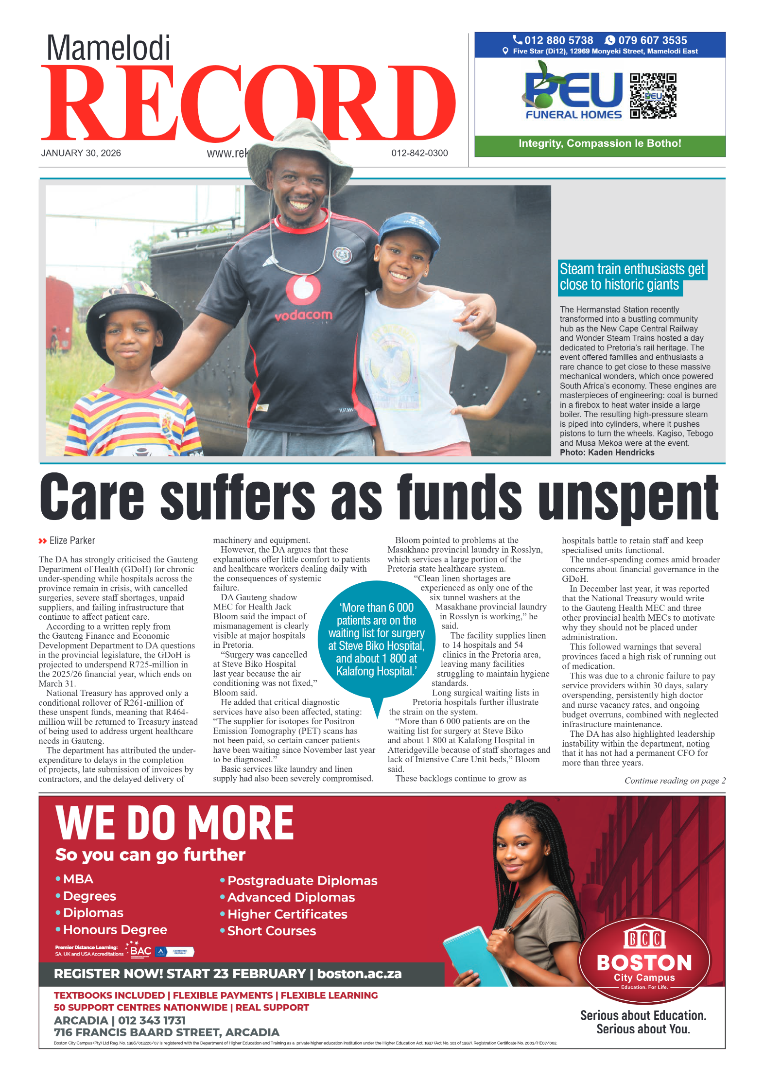 Rekord Mamelodi 30 January 2026 page 1
