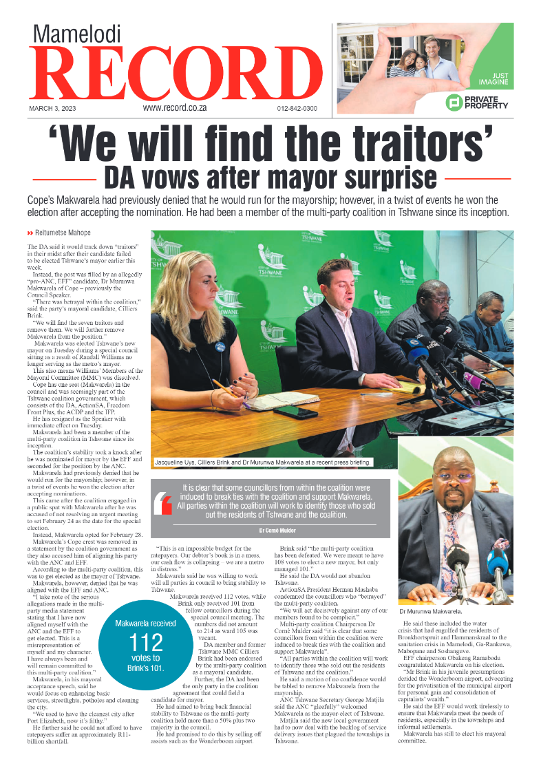 Rekord Mamelodi 3 March 2023 page 1