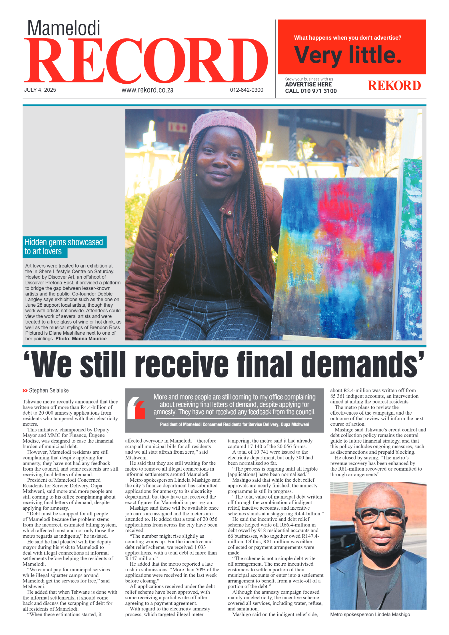 Rekord Mamelodi 4 July 2025 page 1