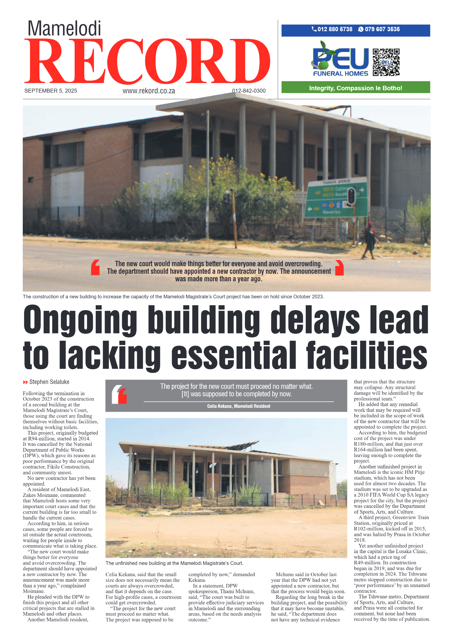 Rekord Mamelodi 5 September 2025 page 1
