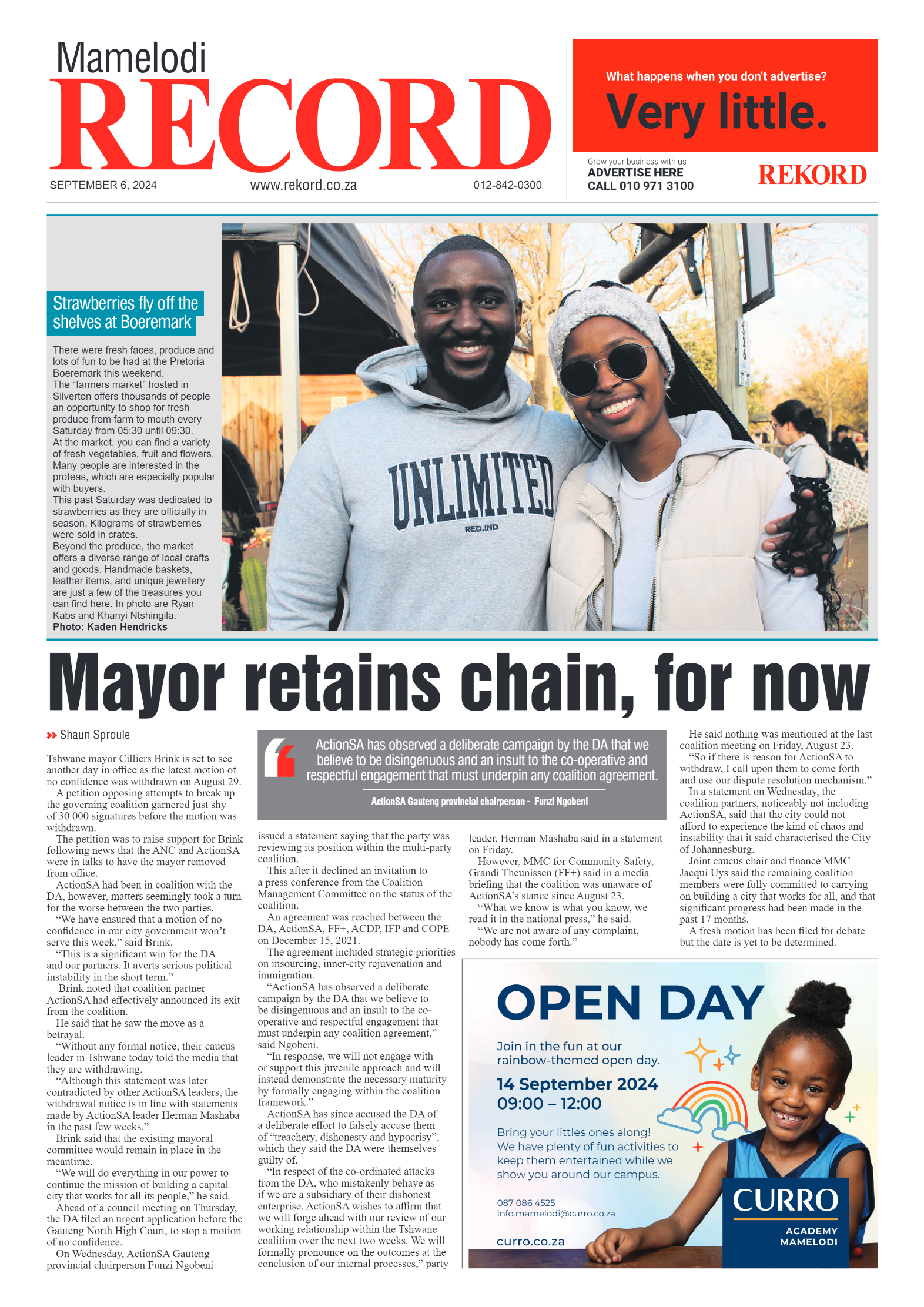 Rekord Mamelodi 6 September 2024 page 1