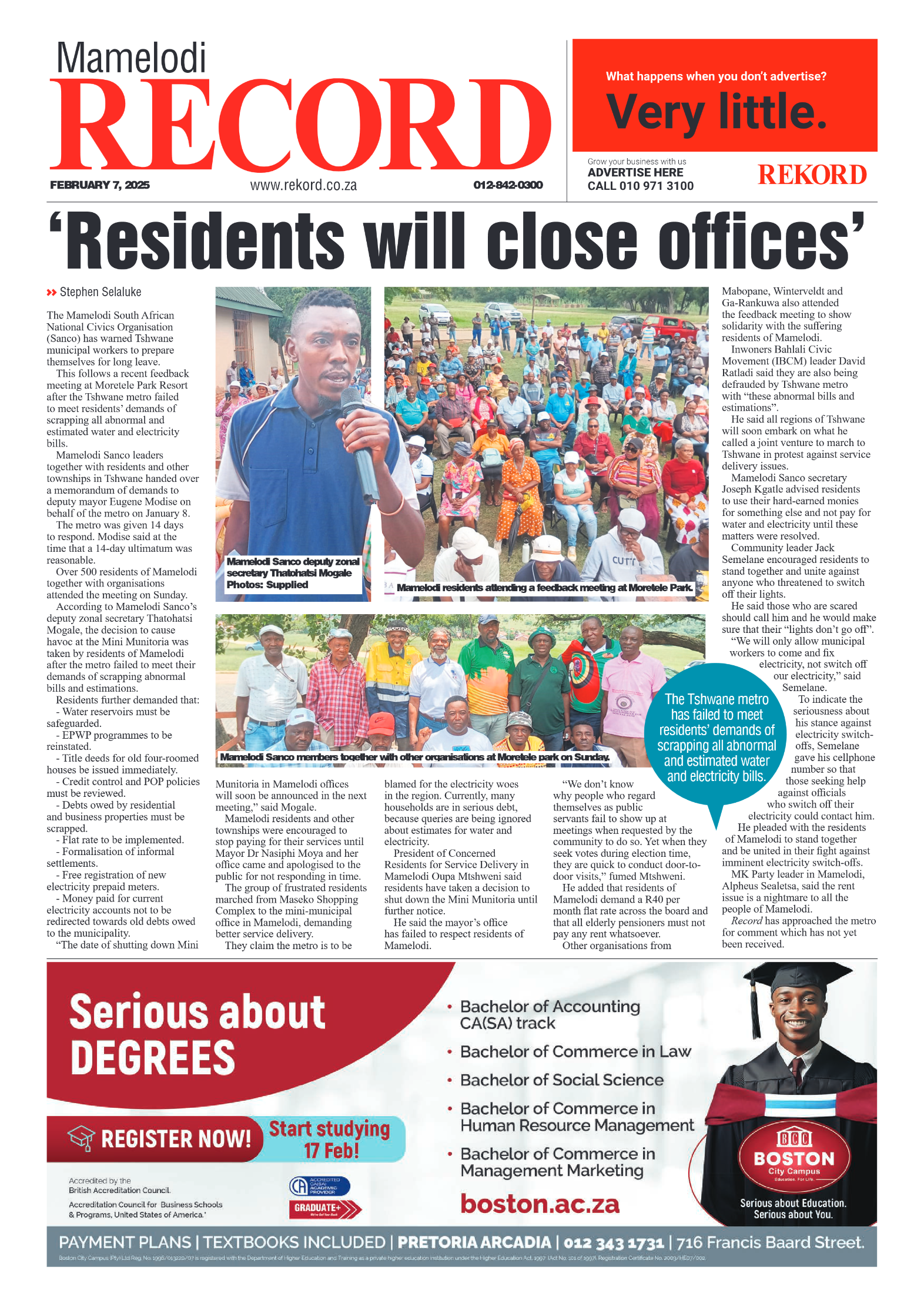 Rekord Mamelodi 7 February 2025 page 1