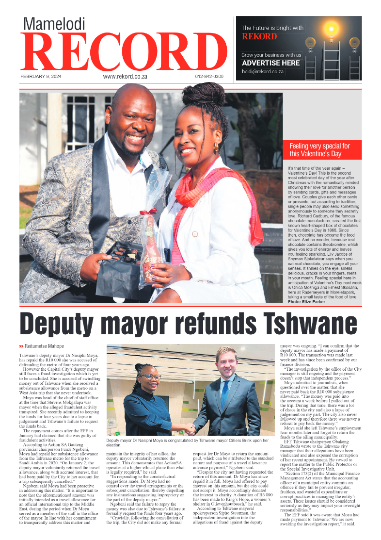Rekord Mamelodi 9 February 2024 page 1