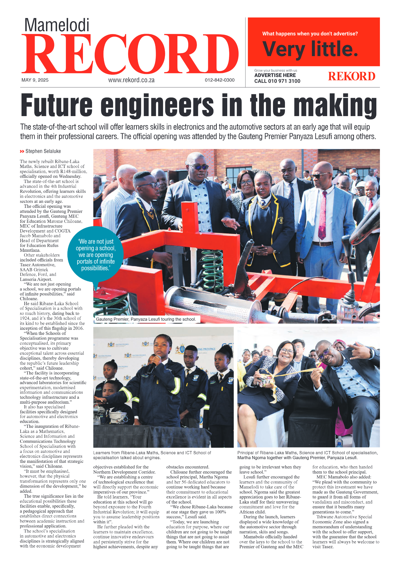 Rekord Mamelodi 9 May 2025 page 1