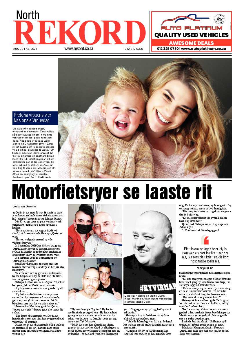 Rekord North 13 August 2021 page 1