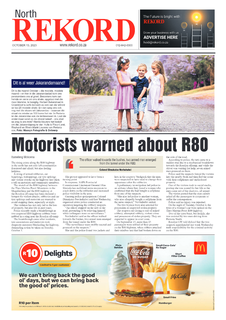 Rekord North 13 October 2023 page 1