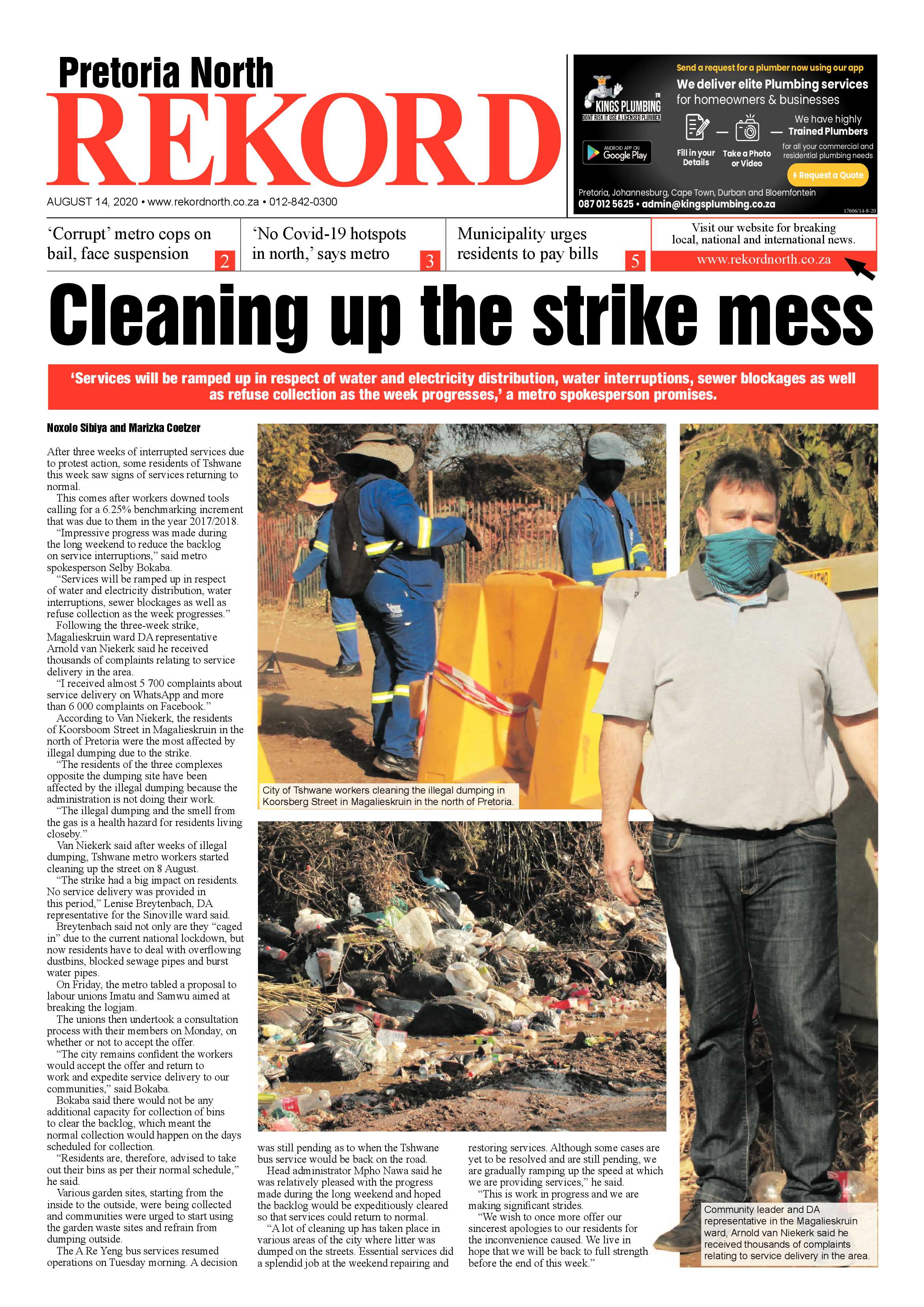 Rekord North 14 August 2020 page 1