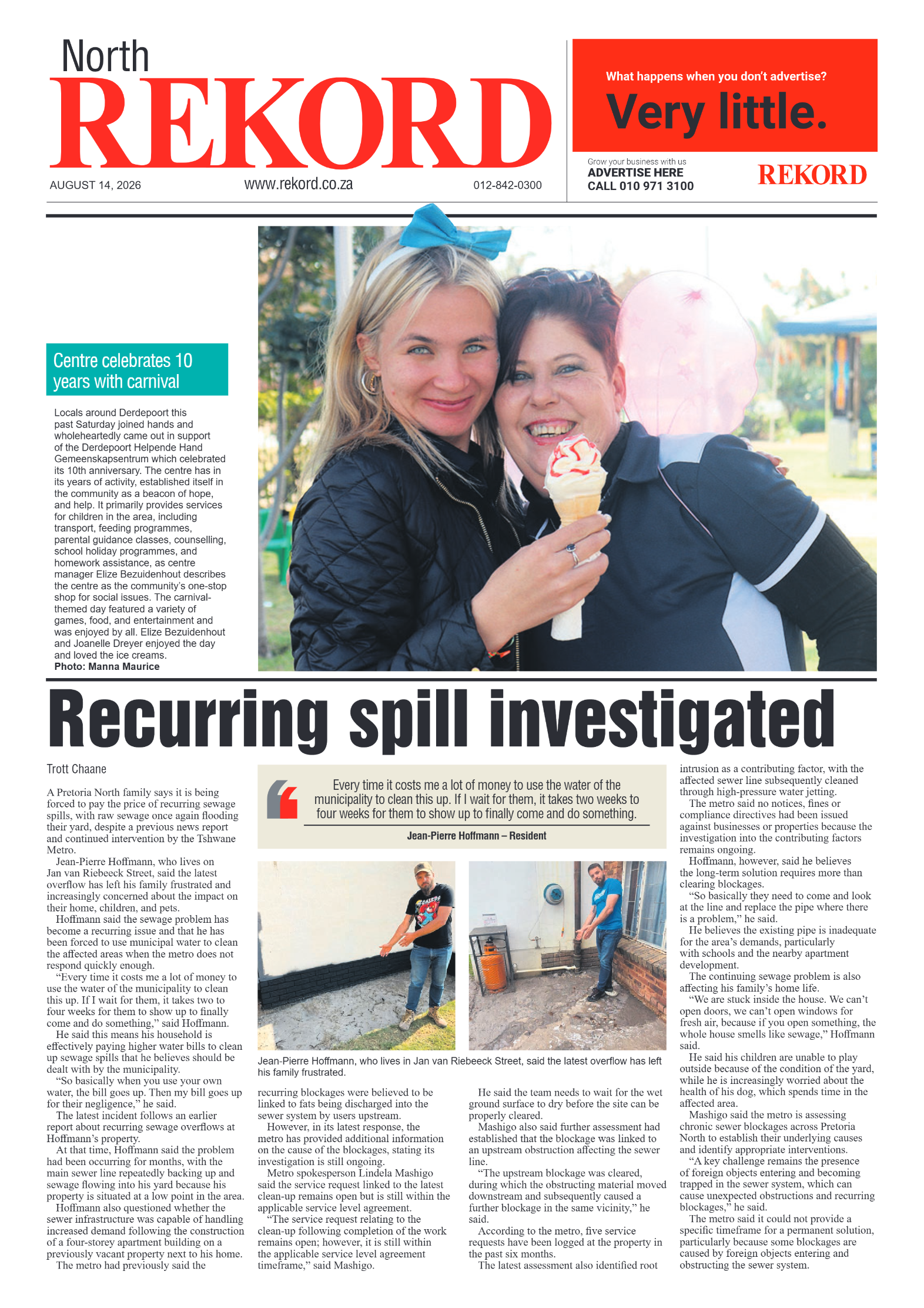 Rekord North 14 August 2026 page 1