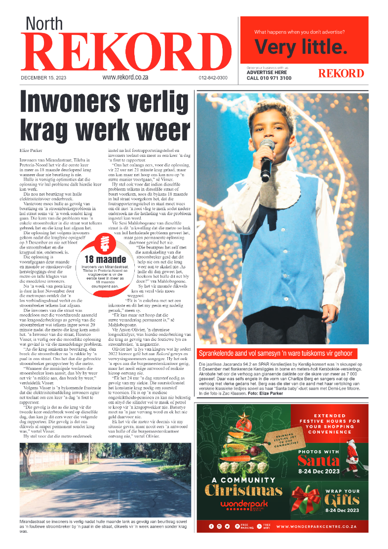 Rekord North 15 December 2023 page 1