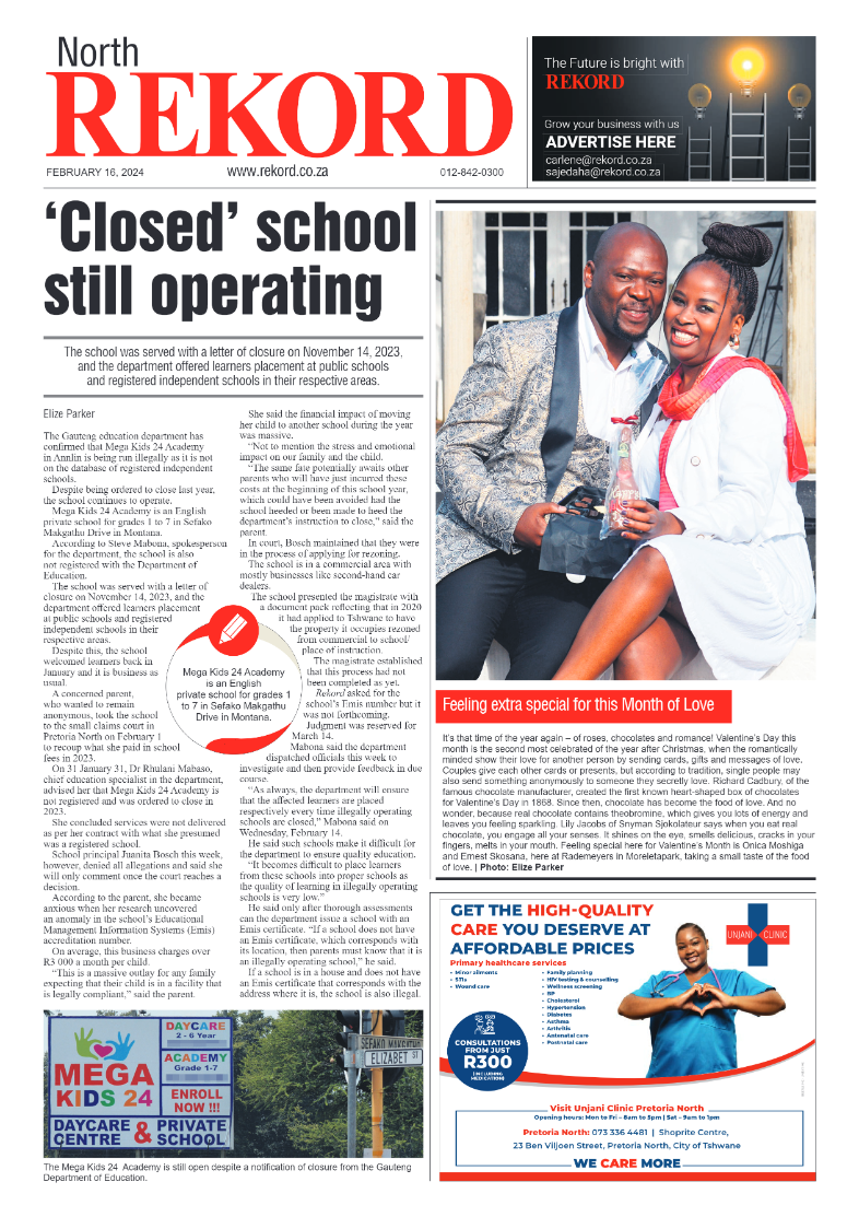 Rekord North 16 February 2024 page 1