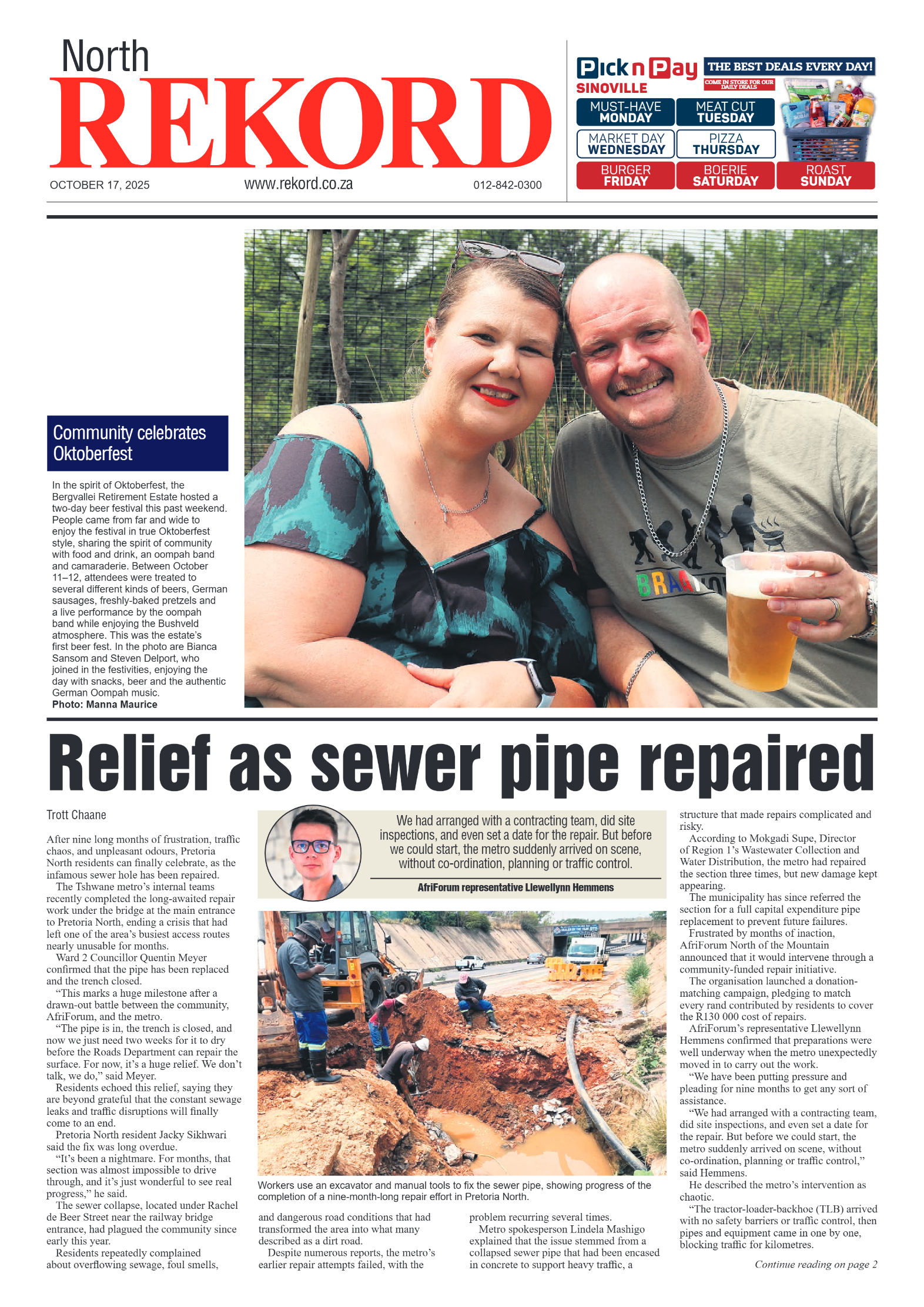 Rekord North 17 October 2025 page 1