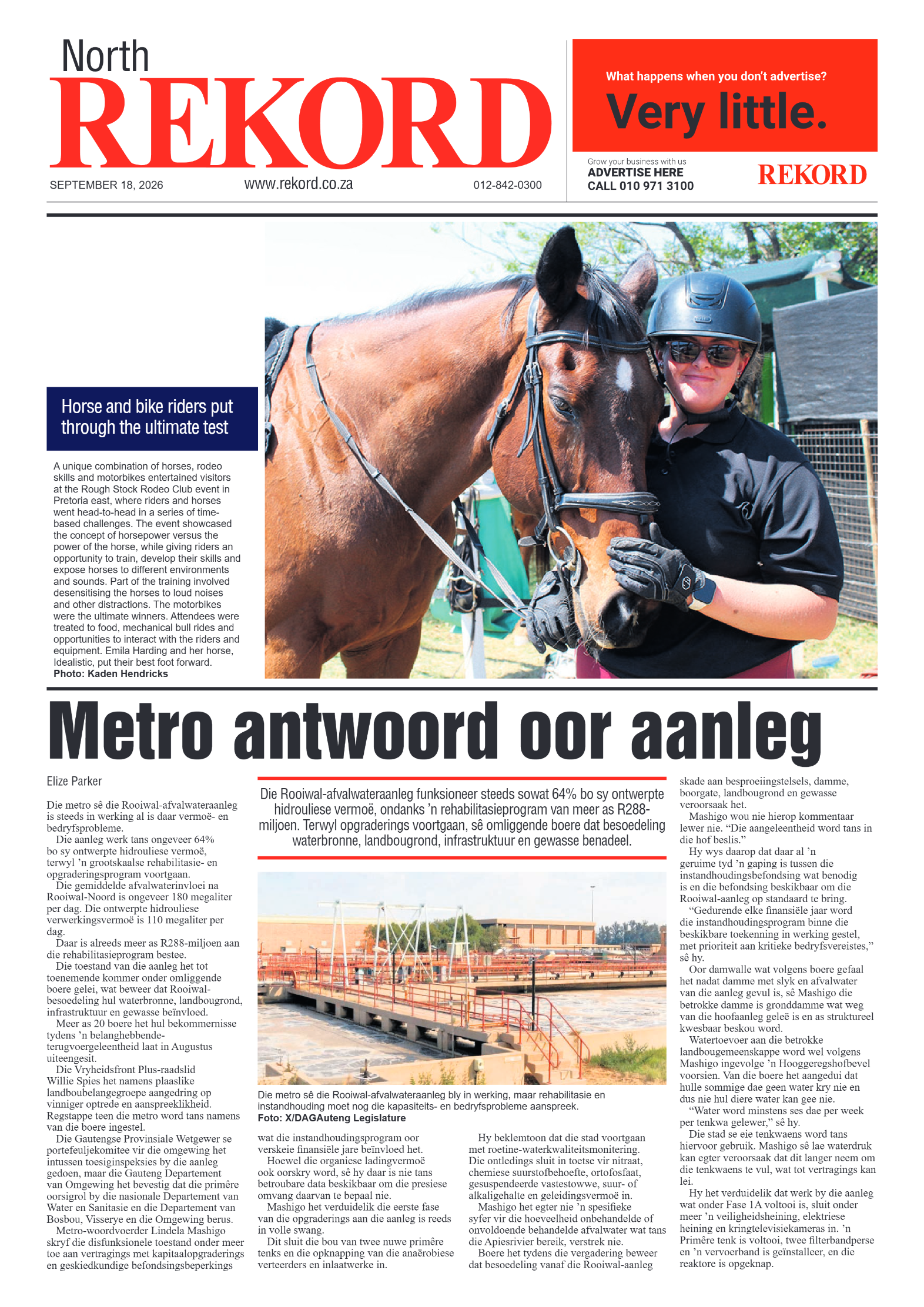 Rekord North 18 September 2026 page 1