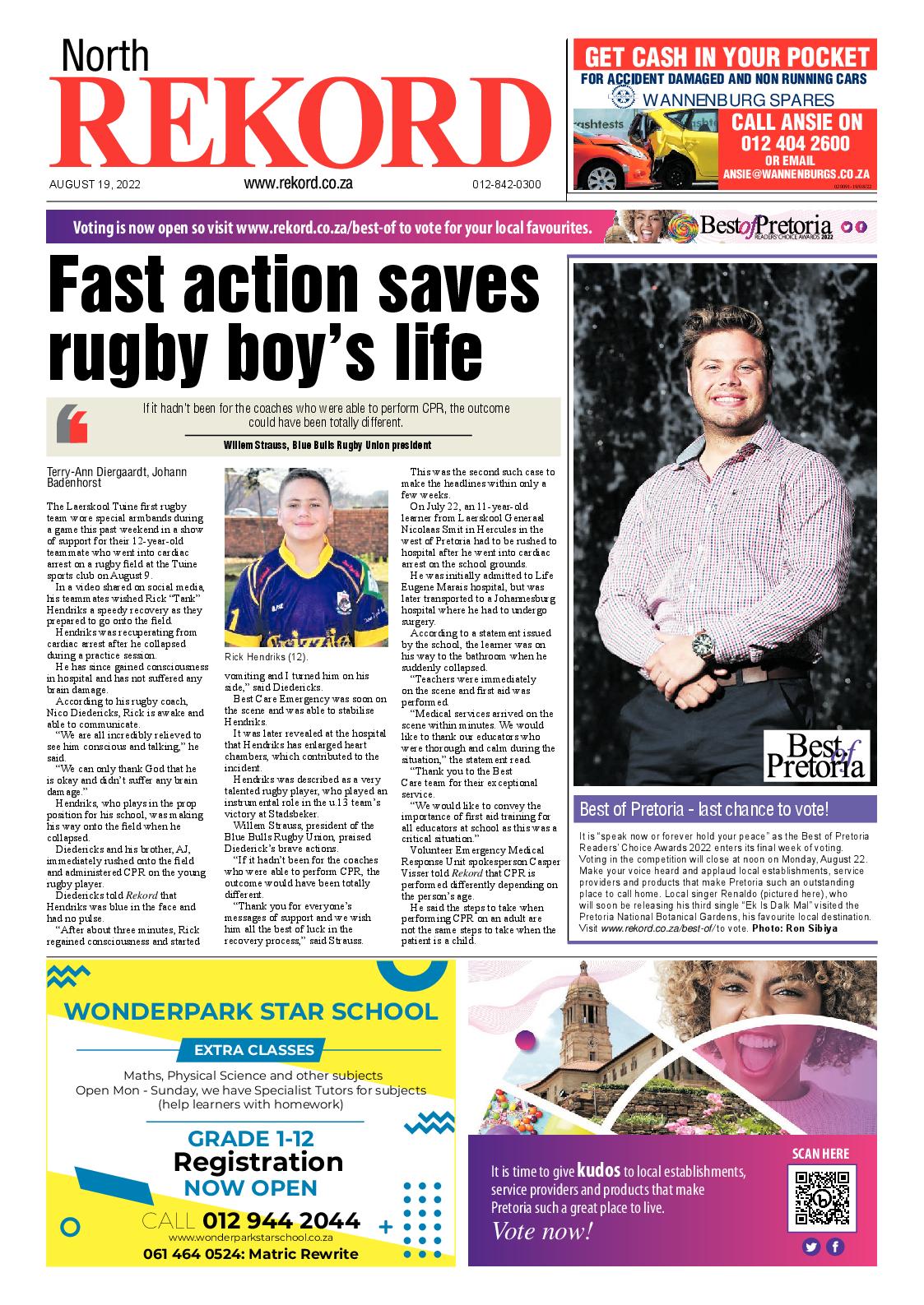 Rekord North 19 August 2022 page 1