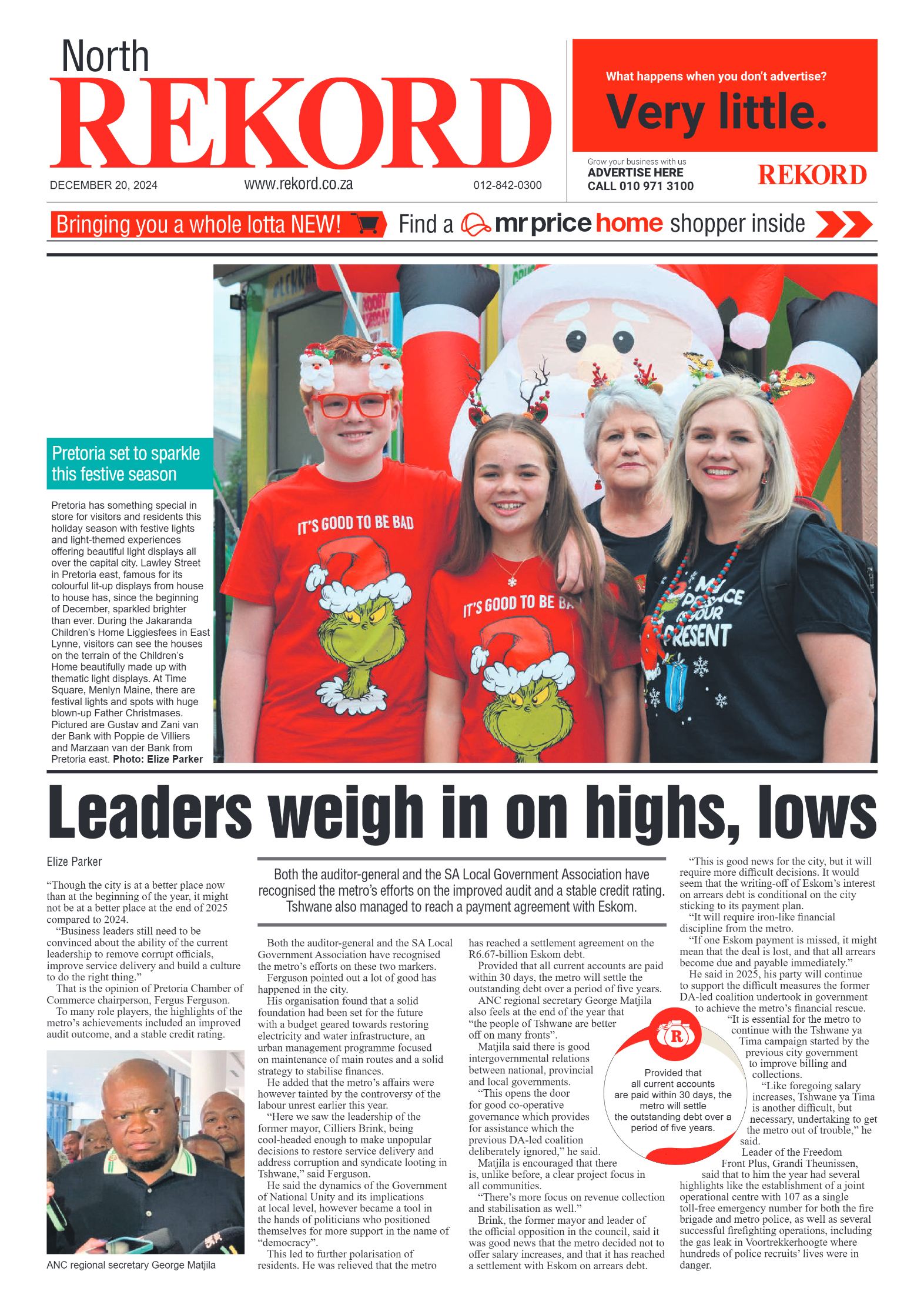 Rekord North 20 December 2024 page 1