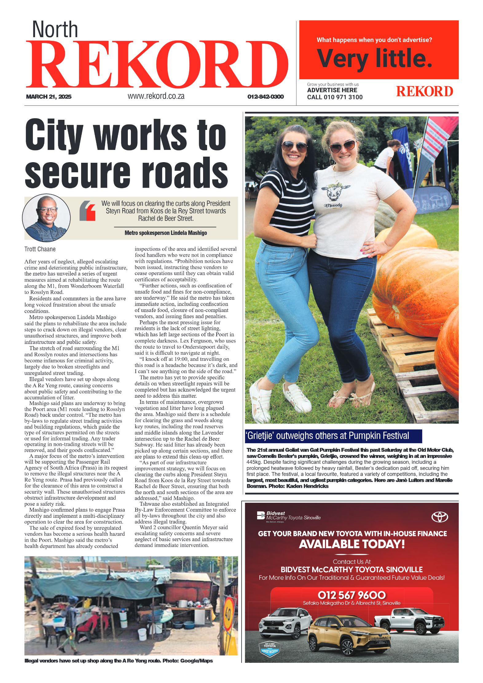 Rekord North 21 March 2025 page 1