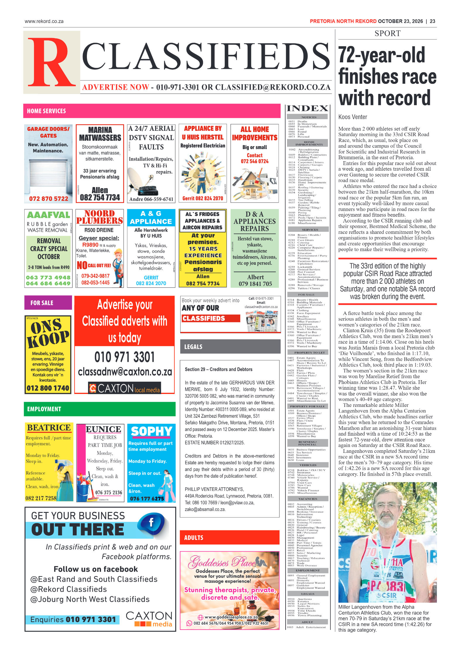 Rekord North – 23 October 2026 page 23