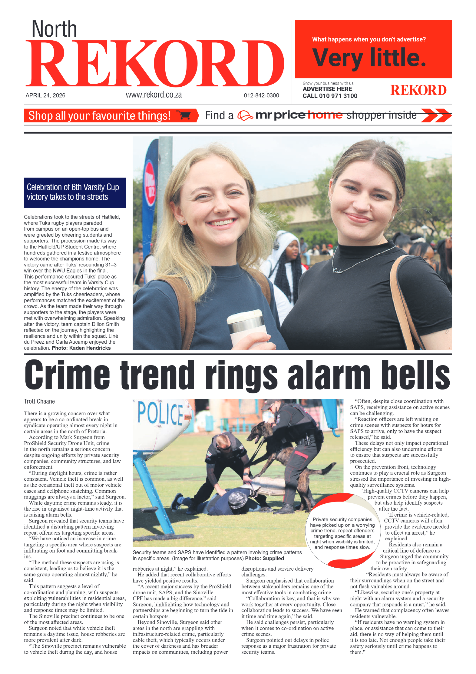 Rekord North 24 April 2026 page 1