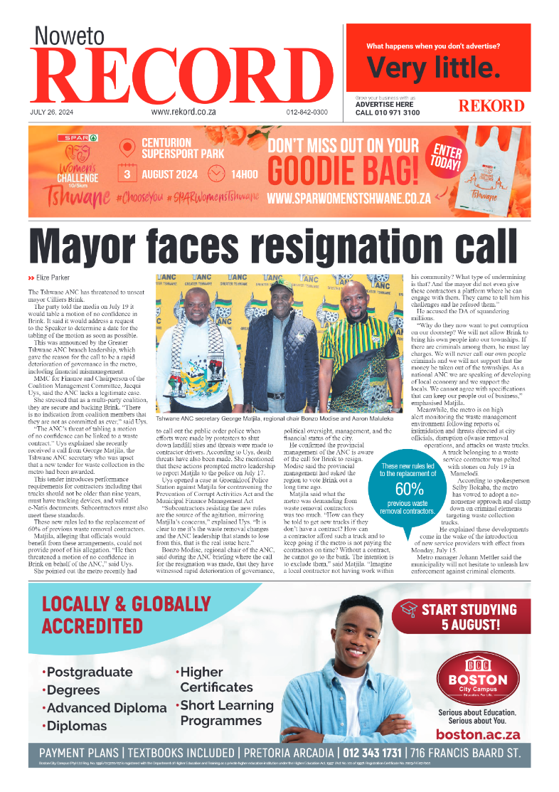 Rekord Noweto 26 July 2024 page 1