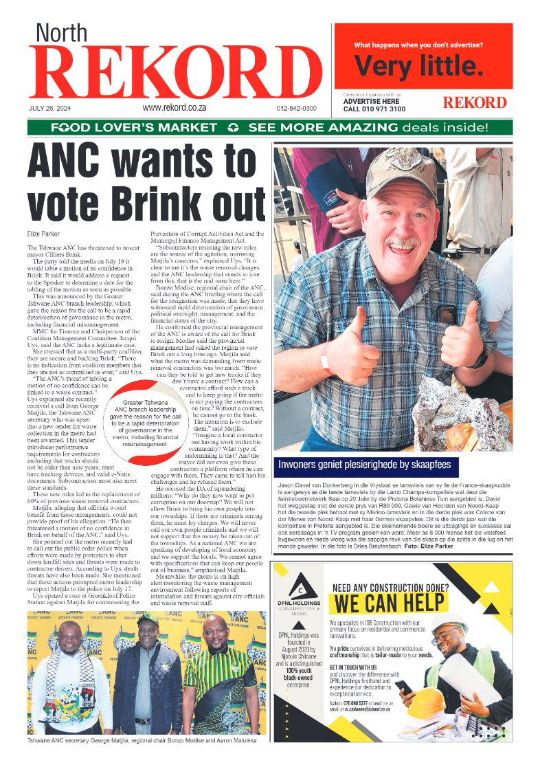 Rekord North 26 July 2024 page 1
