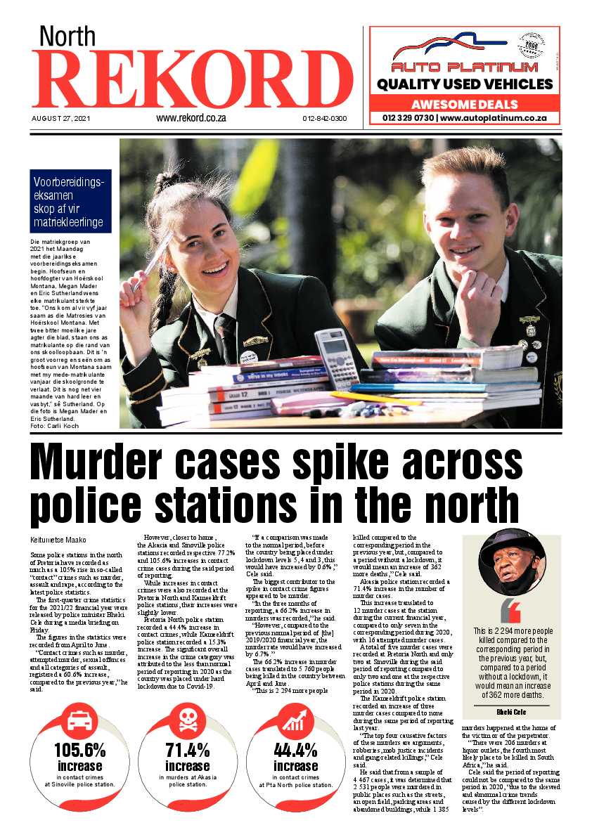 Rekord North 27 August 2021 page 1