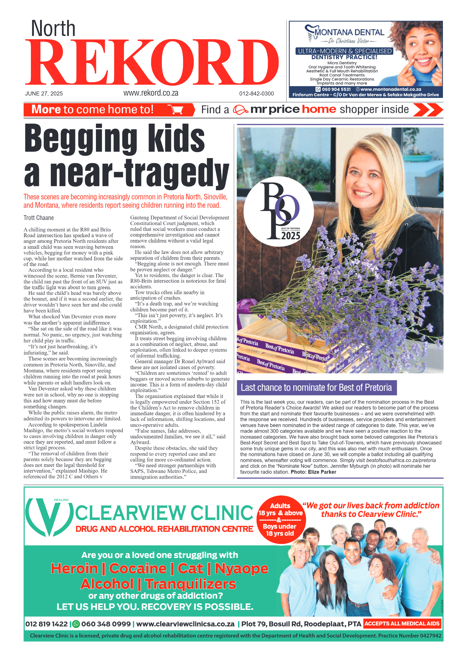 Rekord North 27 June 2025 page 1