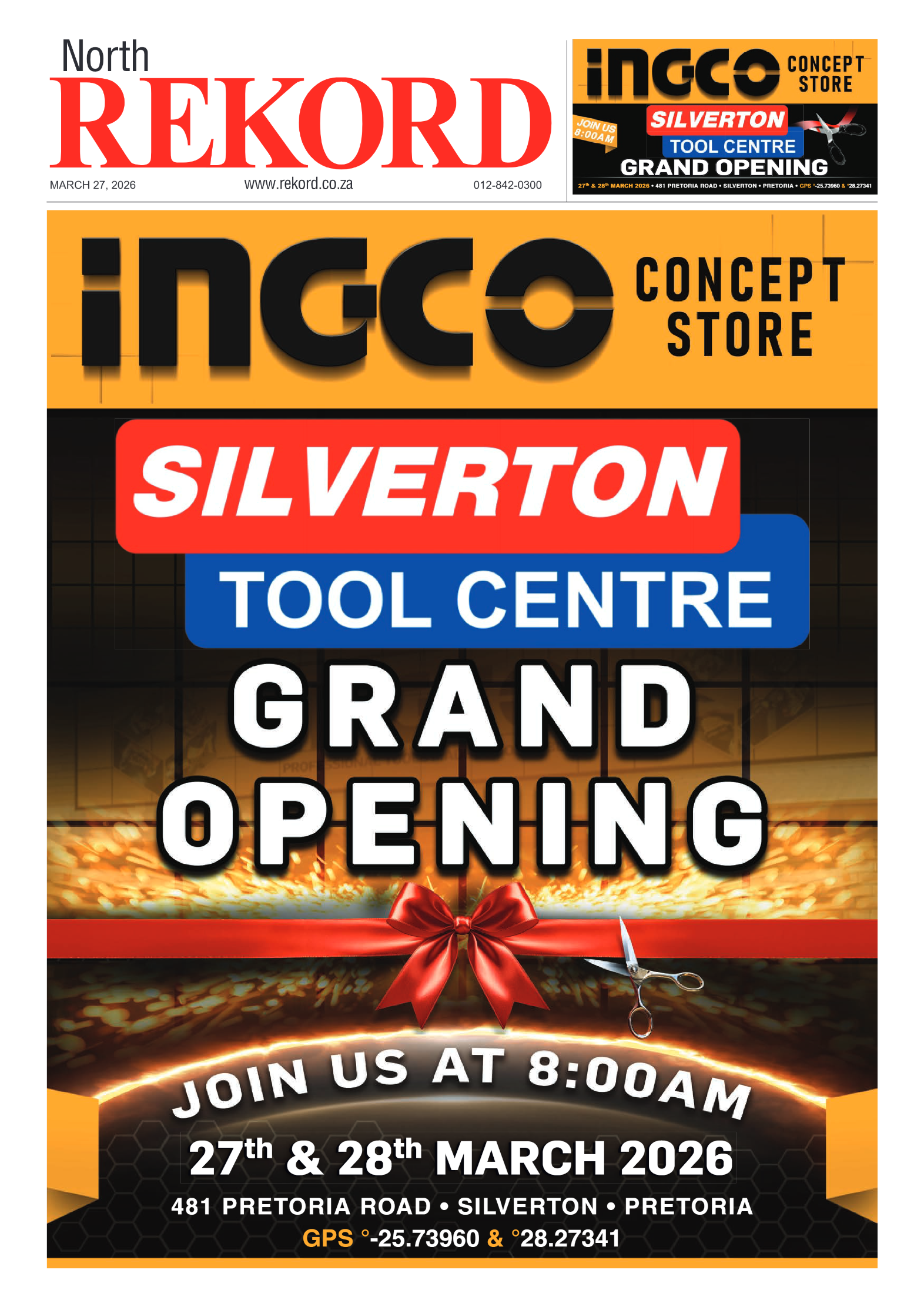 Rekord North 27 March 2026 page 1