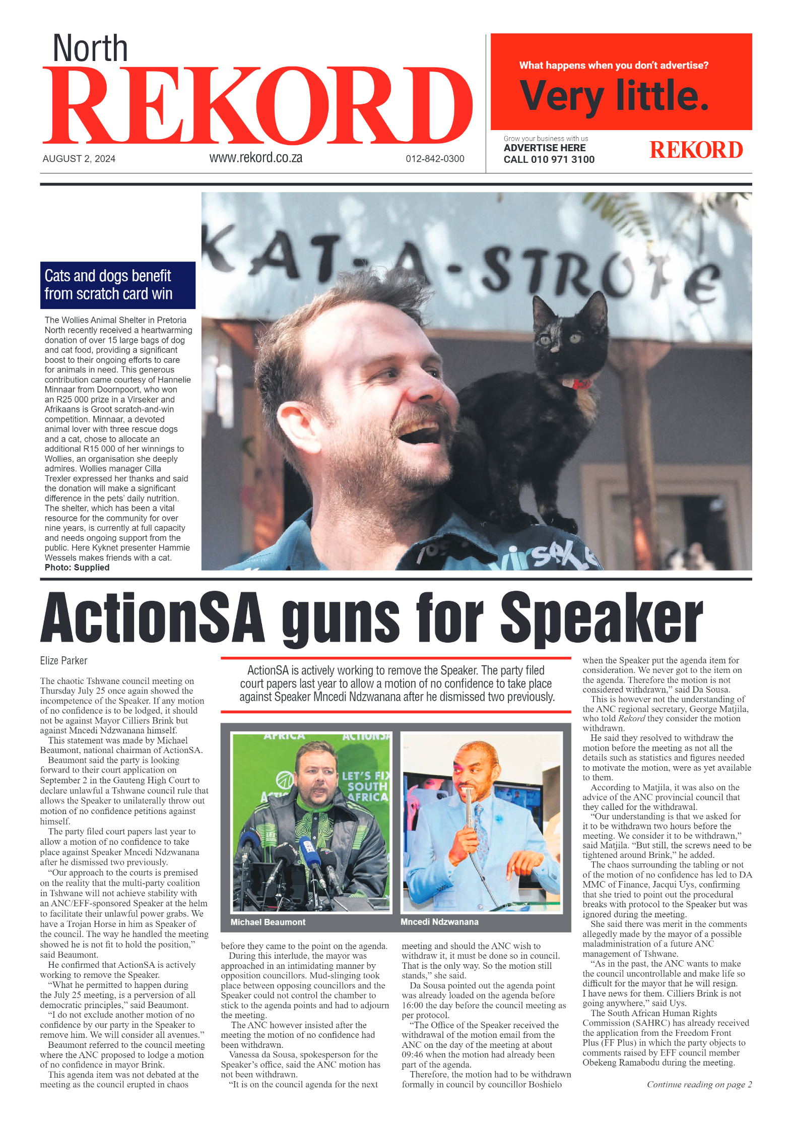 Rekord North 2 August 2024 page 1