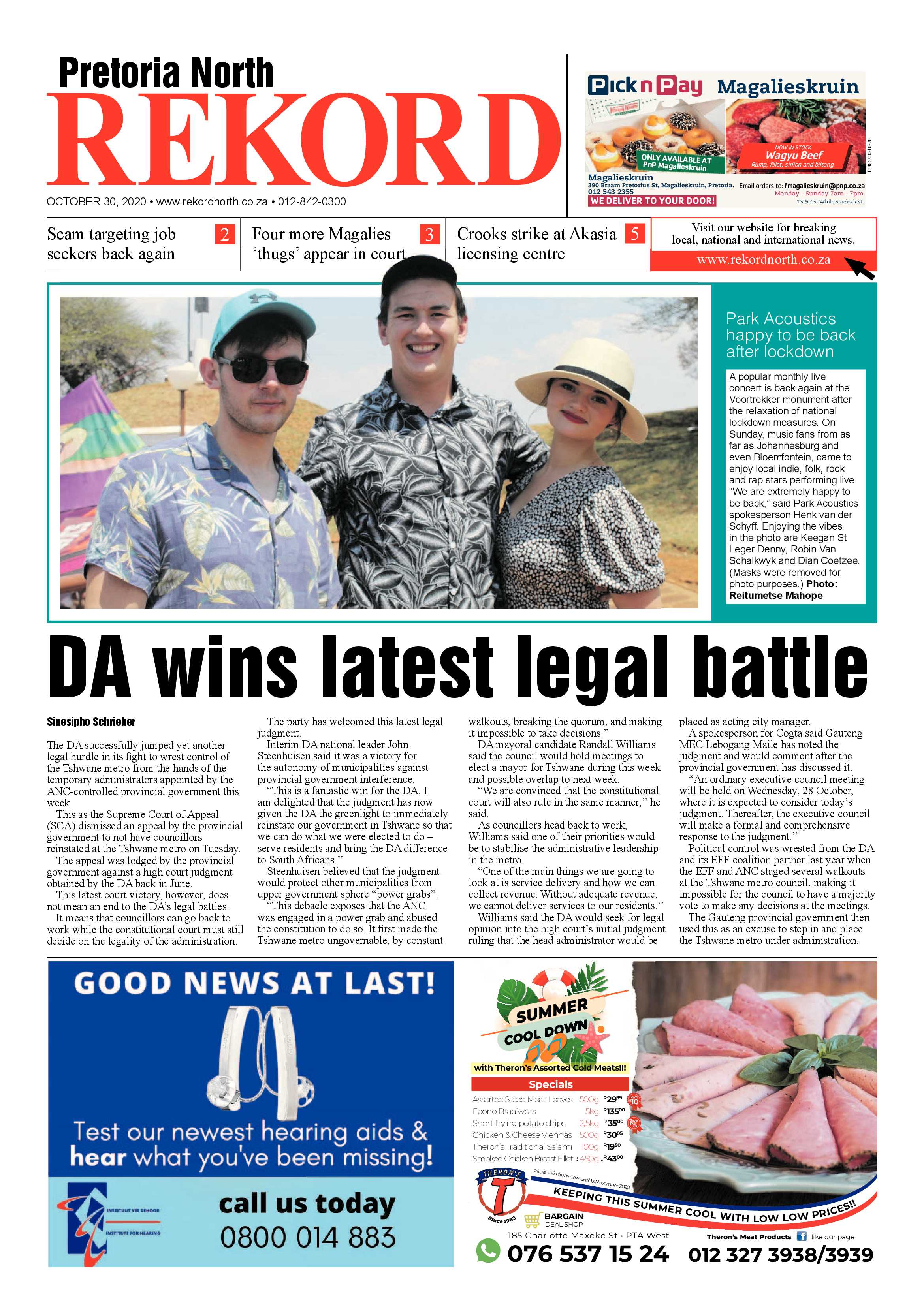 Rekord North 30 October 2020 page 1